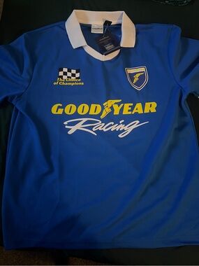 Good Year Racing Men's Blue Polo Shirt **NWT